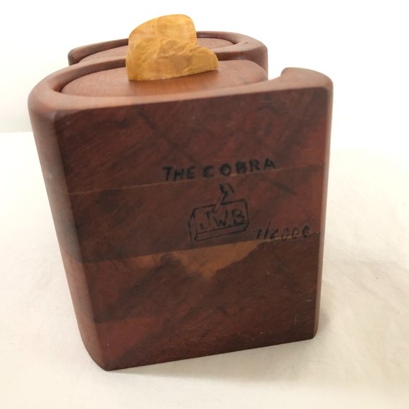 Hand Made Solid Wood Trinket Jewelry Box Artisan Signed Hardwood Puzzle Drawers - Picture 9 of 9